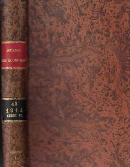 Journal des économistes 73° annèe 1914 (secondo semestre) - copertina
