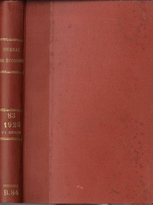 Journal des économistes 85° annèe 1926 (secondo semestre) - copertina