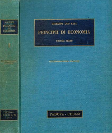 Principii di economia vol.I - Giuseppe Ugo - copertina