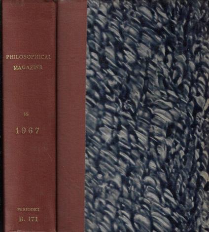 The philosophical magazine Vol. XVI july-december 1967 - copertina