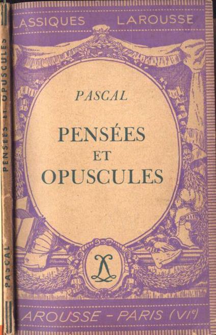 Pensèes et opuscules - Blaise Pascal - copertina