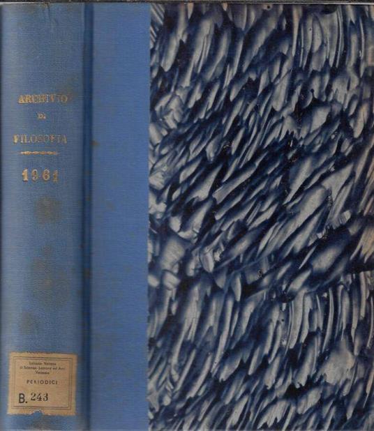 Archivio di filosofia anno 1961 - Enrico Castelli - copertina