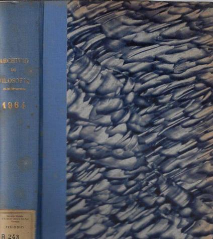 Archivio di filosofia anno 1964 - Enrico Castelli - copertina