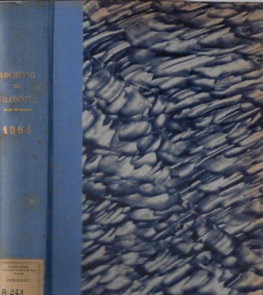 Archivio di filosofia anno 1964 - Enrico Castelli - copertina