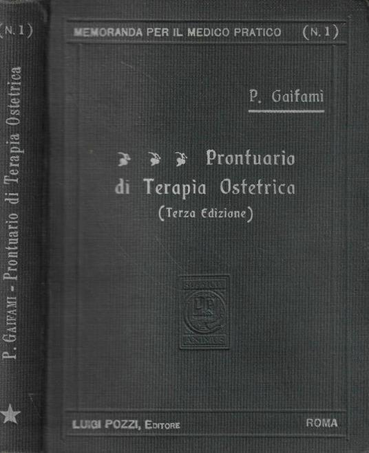Prontuario di terapia ostetrica - Paolo Gaifami - copertina
