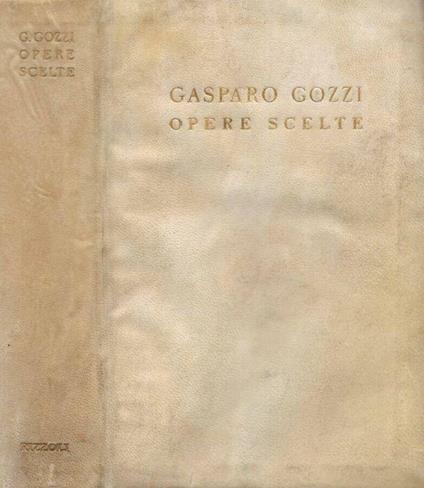 Opere scelte - Gasparo Gozzi - copertina
