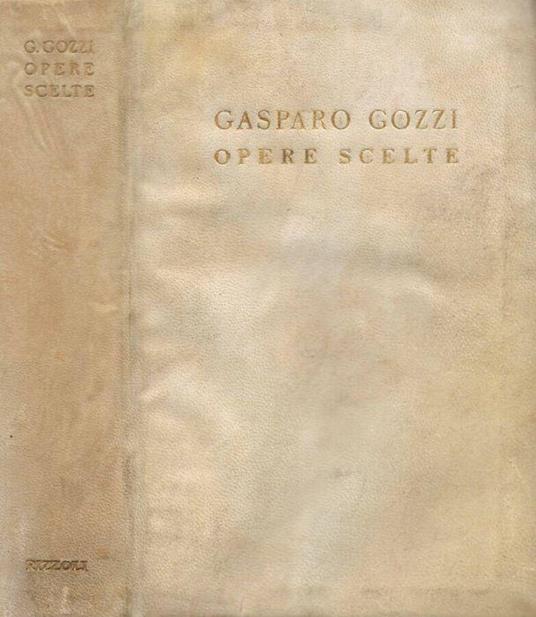 Opere scelte - Gasparo Gozzi - copertina