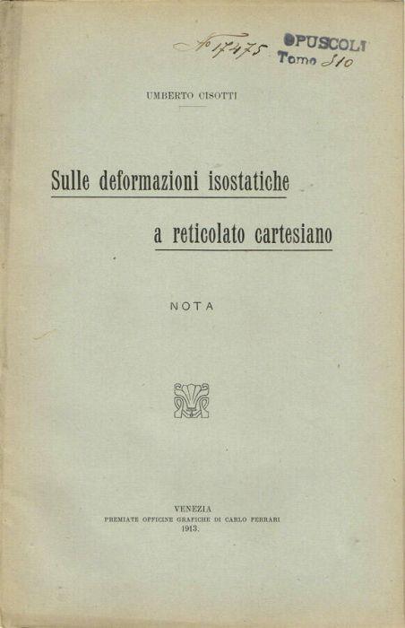 Sulle deformazioni isostatiche a reticolato cartesiano - copertina
