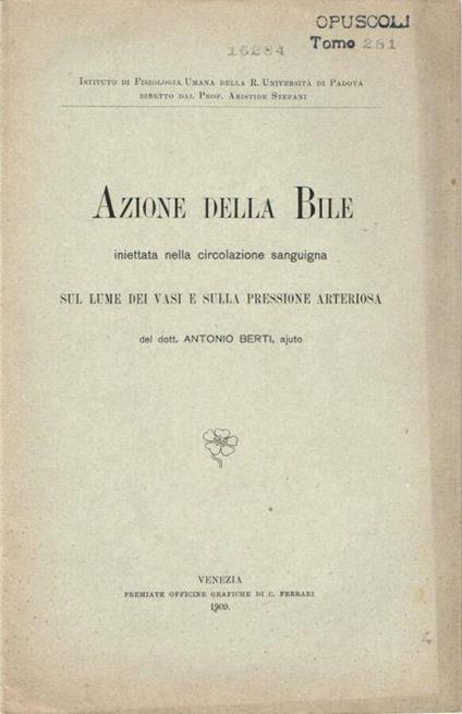 Azione della Bile - copertina