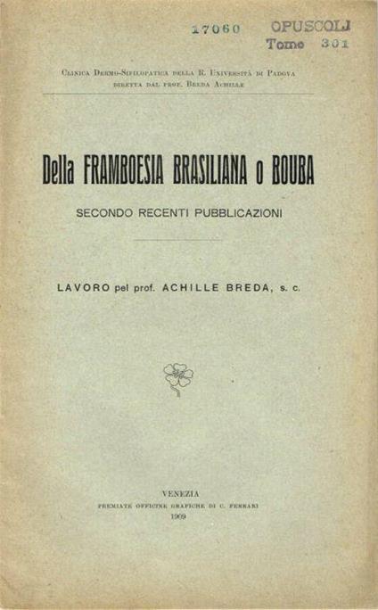 Della Framboesia Brasiliana o Bouba - copertina