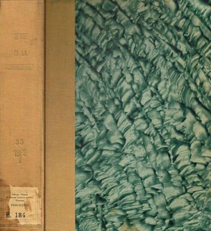 Revue de tuberculose et de pneumologie. Tome 33, gen/feb, mar, apr/mag, giu, lug/ago, 1969 - copertina