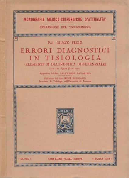 Errori diagnostici in Tisiologia (Elementi di diagnostica differenziale) - copertina