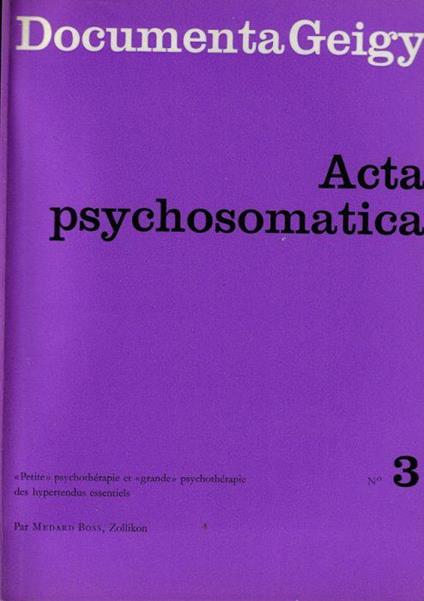 Acta psychosomatica n. 3 - copertina