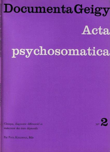 Acta psychosomatica n. 2 - copertina