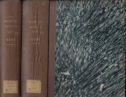 Biological abstracts Vol. 36 N. 20, 21, 22, 23, 24 anno 1961 - copertina