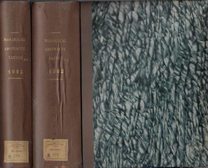 Biological abstracts Vol. 38 N. 1, 2, 3, 4, 5 anno 1962 - copertina