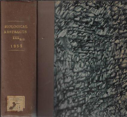 Biological Abstracts Vol 29 N. 11-12 1955 - copertina