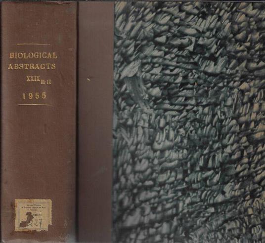 Biological Abstracts Vol 29 N. 11-12 1955 - copertina