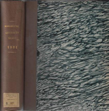 Biological abstracts Vol. 36 N. 1, 2, 3, 4 anno 1961 - copertina