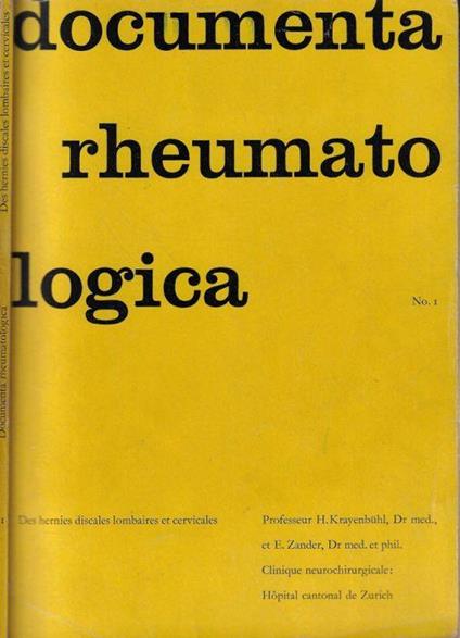 Documenta rheumatologica n. 1 - copertina