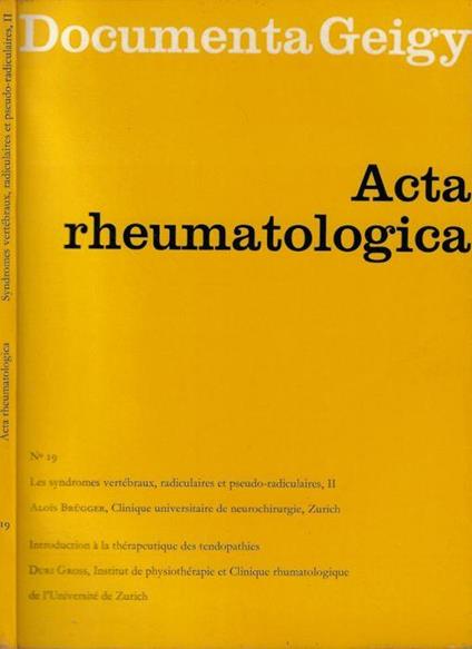 Acta rheumatologica n. 19 - copertina