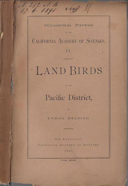 Land birds of the Pacific District - copertina