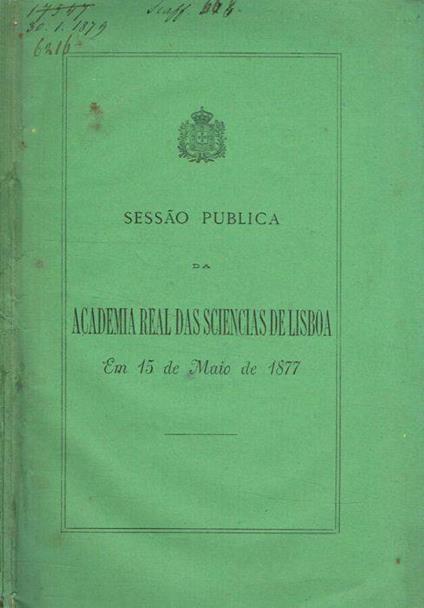 Sessao publica da Academia Real das sciencias de Lisboa em 15 de maio de 1877 - copertina