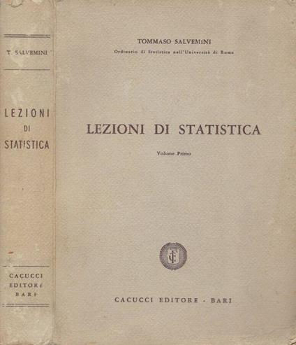 Lezioni di Statistica. Vol. I - Tommaso Salvemini - copertina