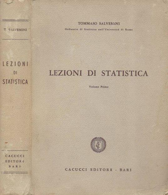 Lezioni di Statistica. Vol. I - Tommaso Salvemini - copertina