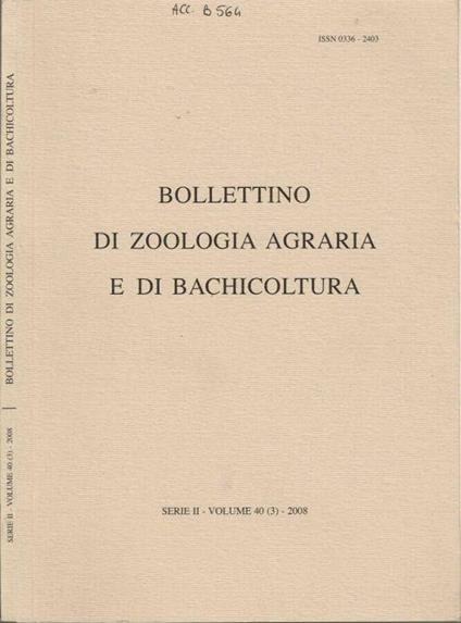 Bollettino di Zoologia Agraria e di Bachicoltura - copertina