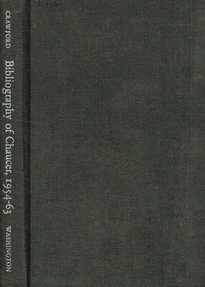 Bibliography of Chaucer 1954-63 - copertina