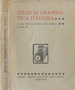 Studi di grammatica italiana Volume VII 1978