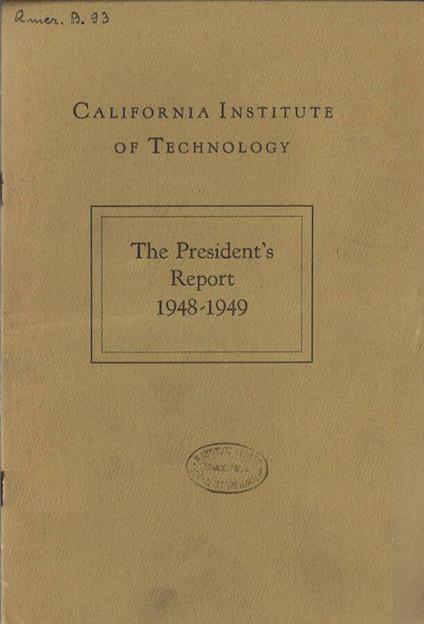 The President's Report 1948-1949 - copertina