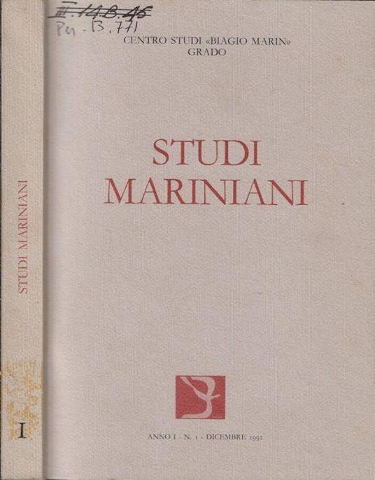 Studi mariniani anno I N. 1 - copertina