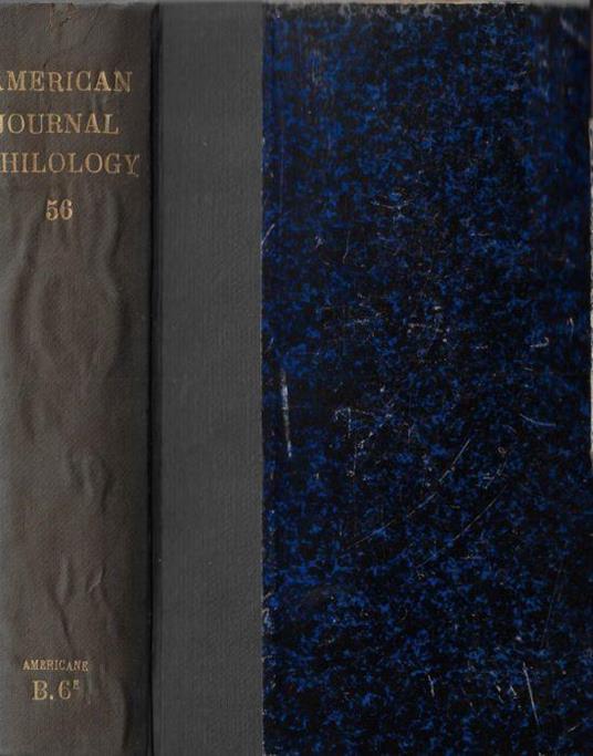 The American journal of philology founded by B. L. Gildersleeve Vol LVI 1935 - copertina