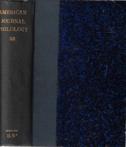 American journal of philology Vol LVIII 1937 - copertina