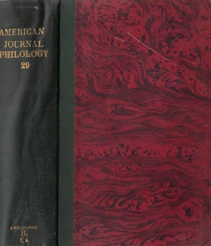The american journal of philology Vol. XXIX 1908 - copertina