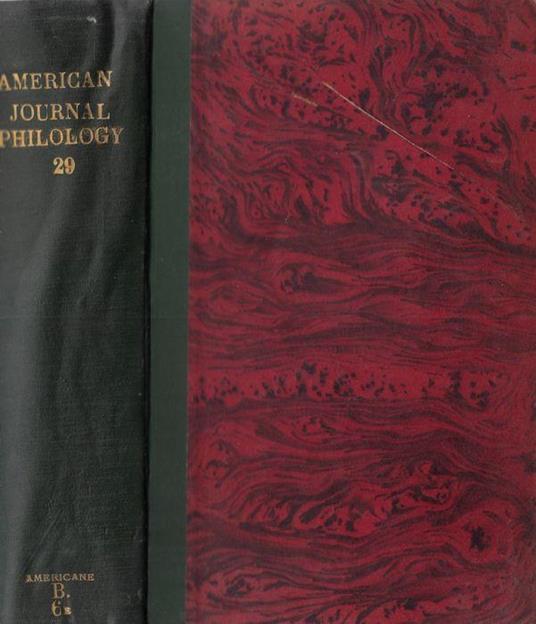 The american journal of philology Vol. XXIX 1908 - copertina