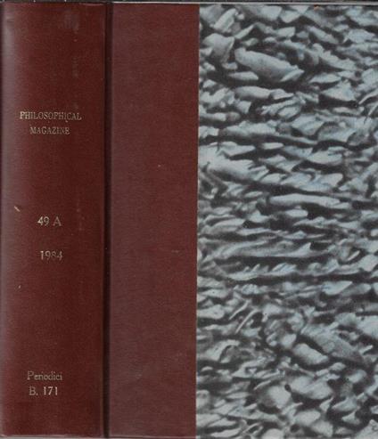 Philosophical magazine volume 49A january-june 1984 - copertina