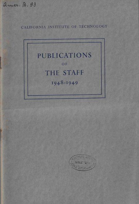 Publication of the staff 1948-1949 - copertina