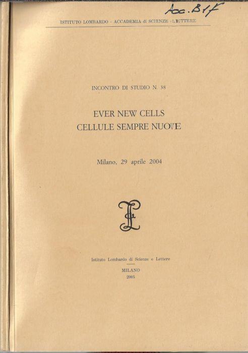 Ever new cells cellule sempre nuove - copertina