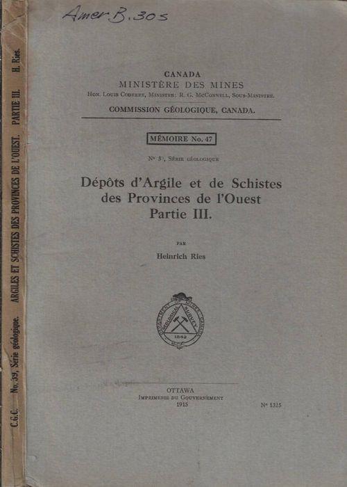 Dépots d'argile et de schistes des provinces de l'Ouest partie III - copertina