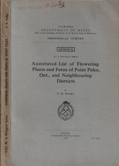 Annotated list of flowering plants and ferns of point pelee, Ont., and Neighbouring Districts - copertina