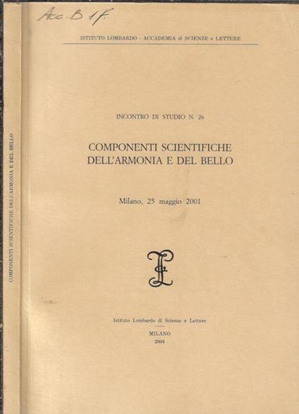 Componenti scientifiche dell'armonia e del bello - copertina