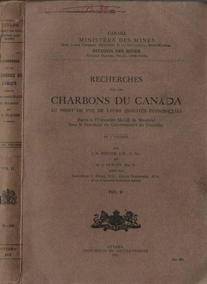 Recherches sur les charbons du Canada au point de vue de leurs qualités économiques - copertina
