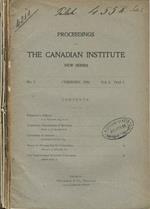 Proceedings of The Canadian Institute