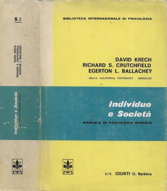 Individuo e società - copertina
