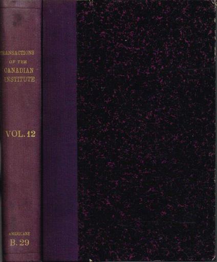 Transactions of The Royal Canadian Institute - copertina