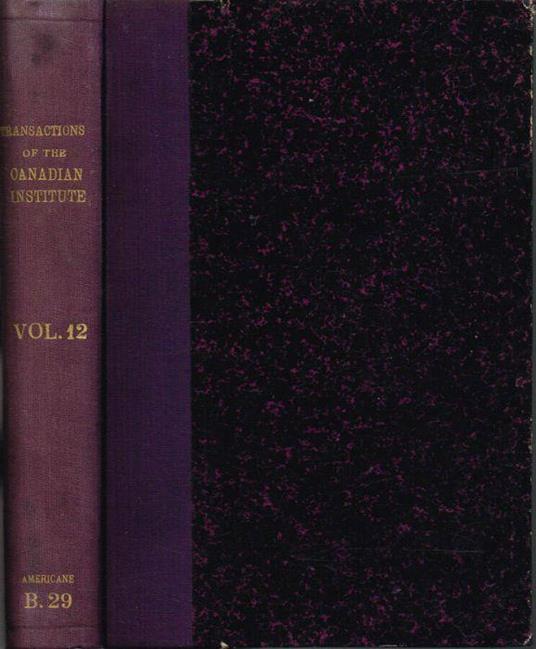 Transactions of The Royal Canadian Institute - copertina