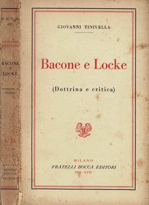 Bacone e Locke - Giovanni Tinivella - copertina